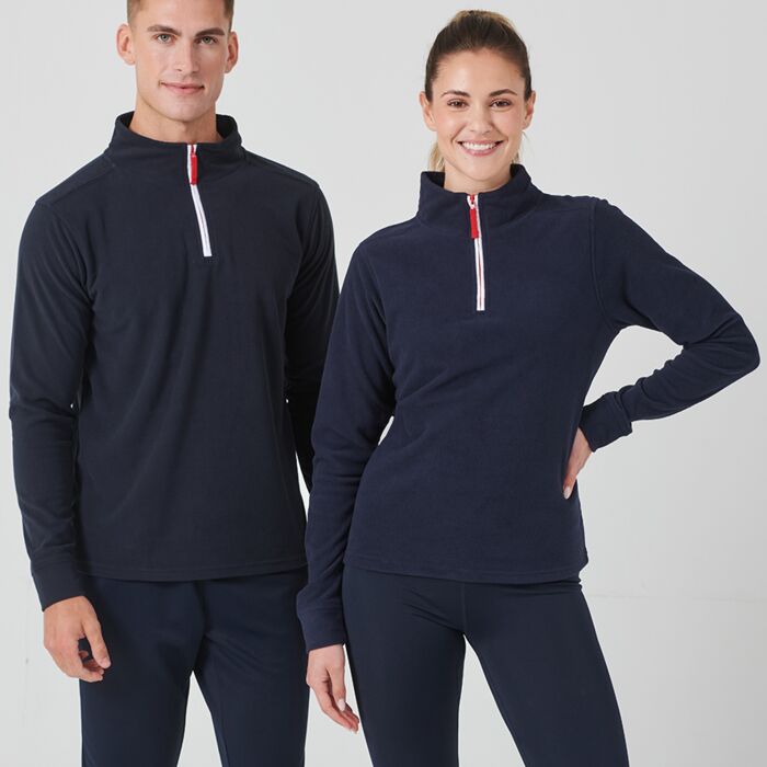 Finden + Hales Zip Neck Piped Micro Fleece Thumbnail