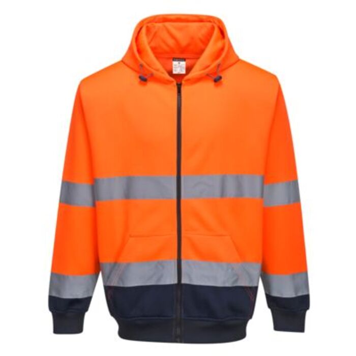 Hi-Vis Contrast Zipped Hoodie Thumbnail