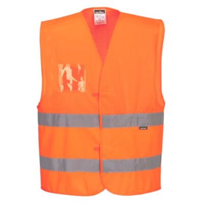 Hi-Vis Half Mesh Two Band Vest  Thumbnail