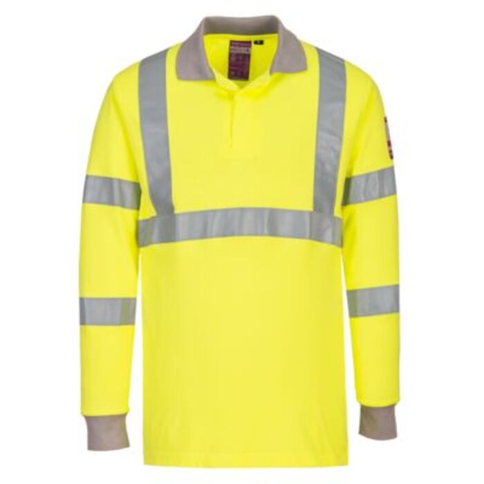 Modaflame Knit Hi-Vis FR Long Sleeve Polo Shirt Thumbnail