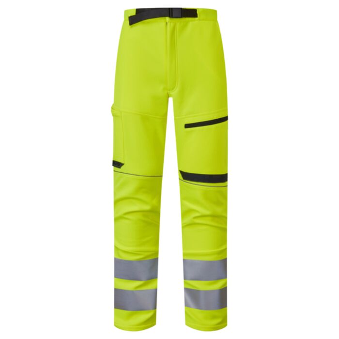 System Hi-Vis Eco Stretch Softshell Yellow Trouser  Thumbnail