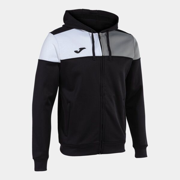CREW V ZIP-UP HOODIE BLACK GREY WHITE Thumbnail