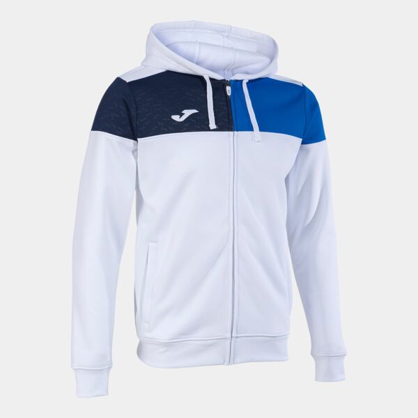 CREW V ZIP-UP HOODIE WHITE ROYAL NAVY Thumbnail