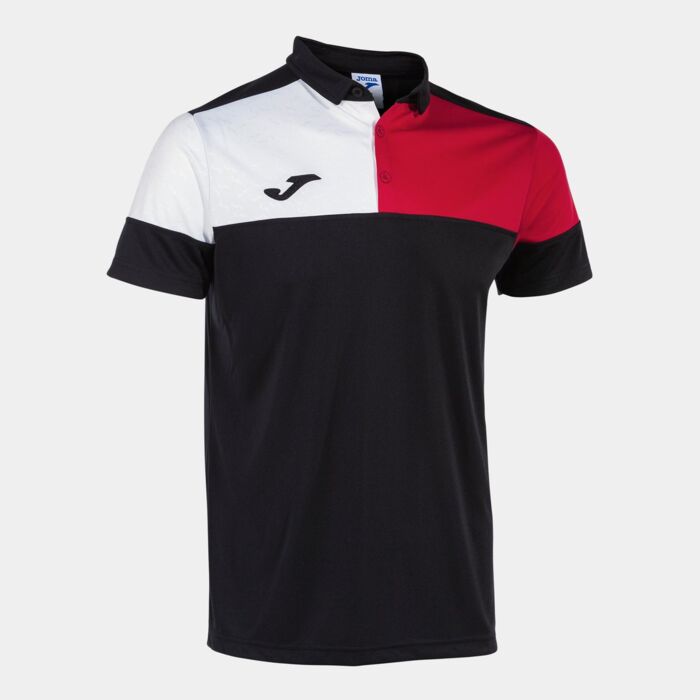CREW V SHORT SLEEVE POLO BLACK RED WHITE Thumbnail