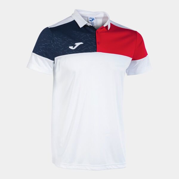 CREW V SHORT SLEEVE POLO WHITE RED NAVY Thumbnail