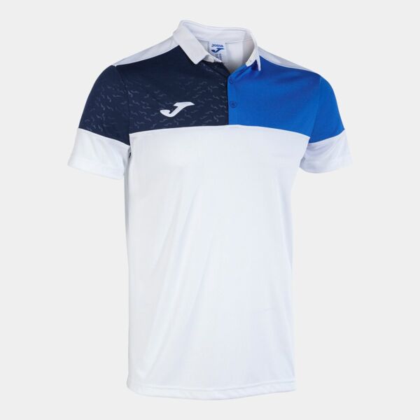 CREW V SHORT SLEEVE POLO WHITE ROYAL NAVY Thumbnail