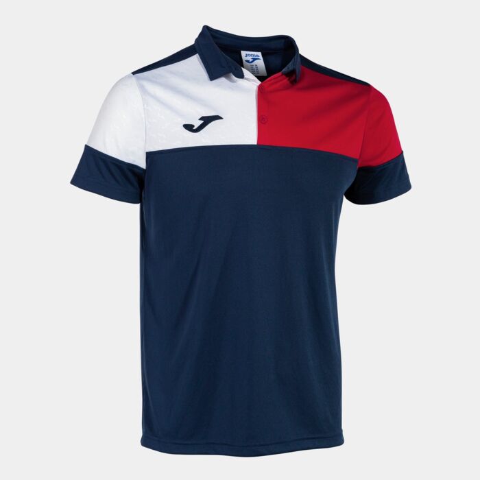 CREW V SHORT SLEEVE POLO NAVY RED WHITE Thumbnail