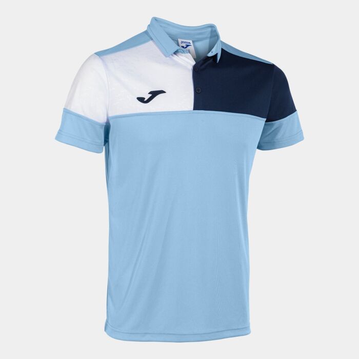 CREW V SHORT SLEEVE POLO SKY BLUE NAVY WHITE Thumbnail