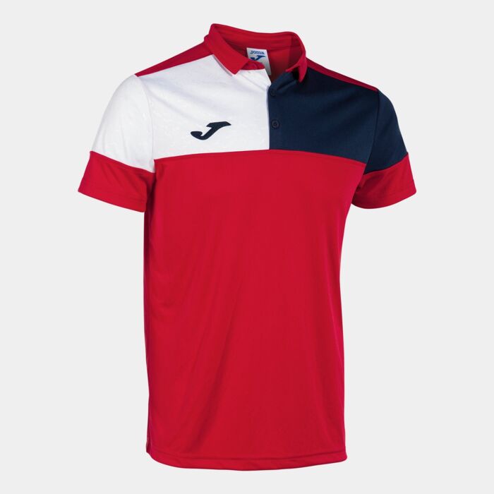 CREW V SHORT SLEEVE POLO RED NAVY WHITE Thumbnail