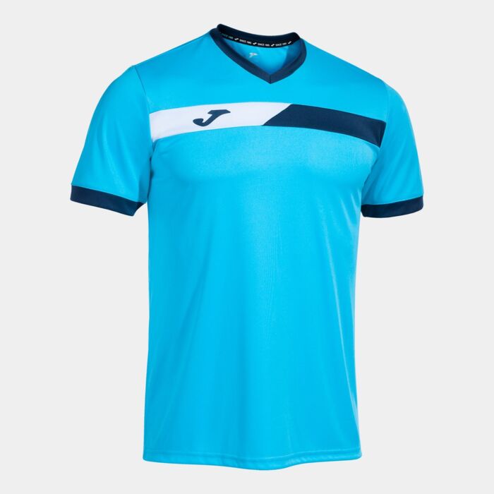 COURT SHORT SLEEVE T-SHIRT FLUOR TURQUOISE NAVY WHITE Thumbnail
