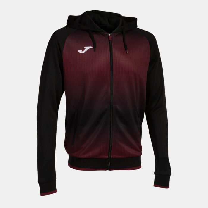 TIGER V ZIP-UP HOODIE BLACK BURGUNDY Thumbnail
