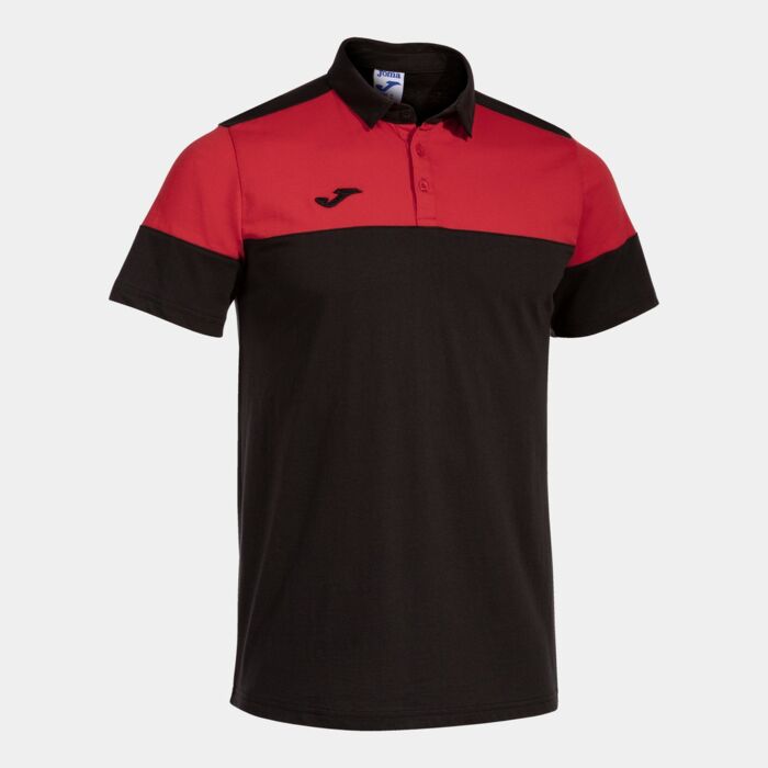 CREW V SHORT SLEEVE POLO BLACK RED Thumbnail