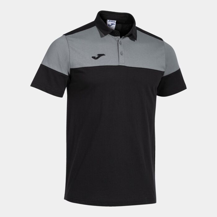 CREW V SHORT SLEEVE POLO BLACK GREY Thumbnail