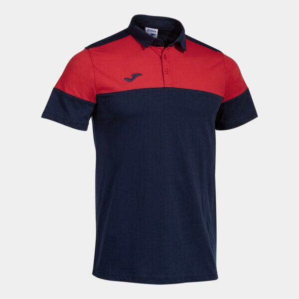 CREW V SHORT SLEEVE POLO NAVY RED Thumbnail