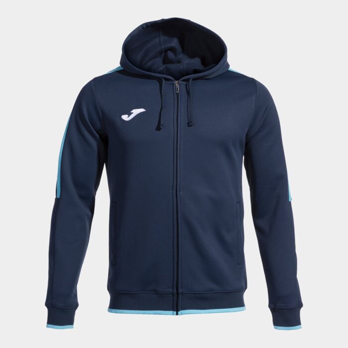 OLIMPIADA ZIP-UP HOODIE NAVY FLUOR TURQUOISE Thumbnail