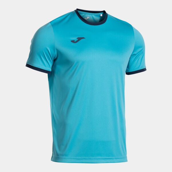 COMBI PREMIUM SHORT SLEEVE T-SHIRT FLUOR TURQUOISE NAVY BLUE Thumbnail