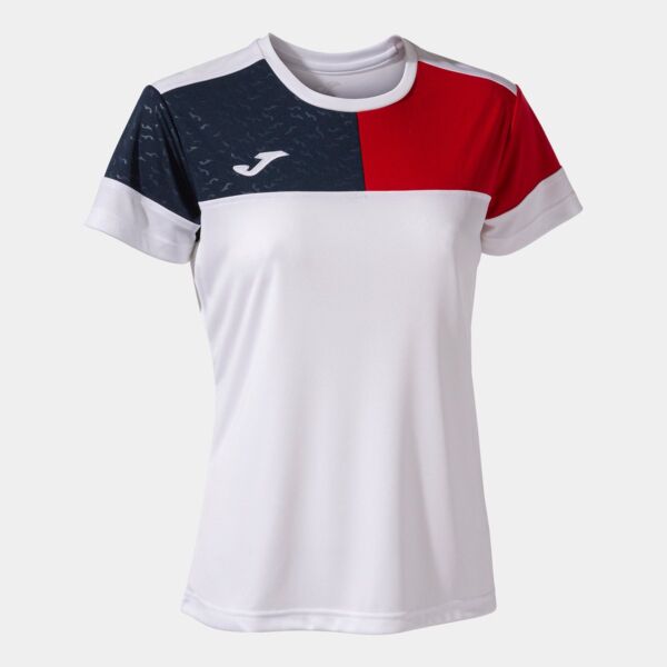 CREW V SHORT SLEEVE T-SHIRT WHITE RED NAVY Thumbnail