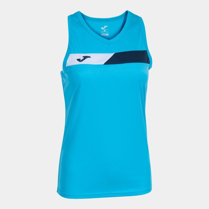 COURT SLEEVELESS SHIRT FLUOR TURQUOISE NAVY WHITE Thumbnail