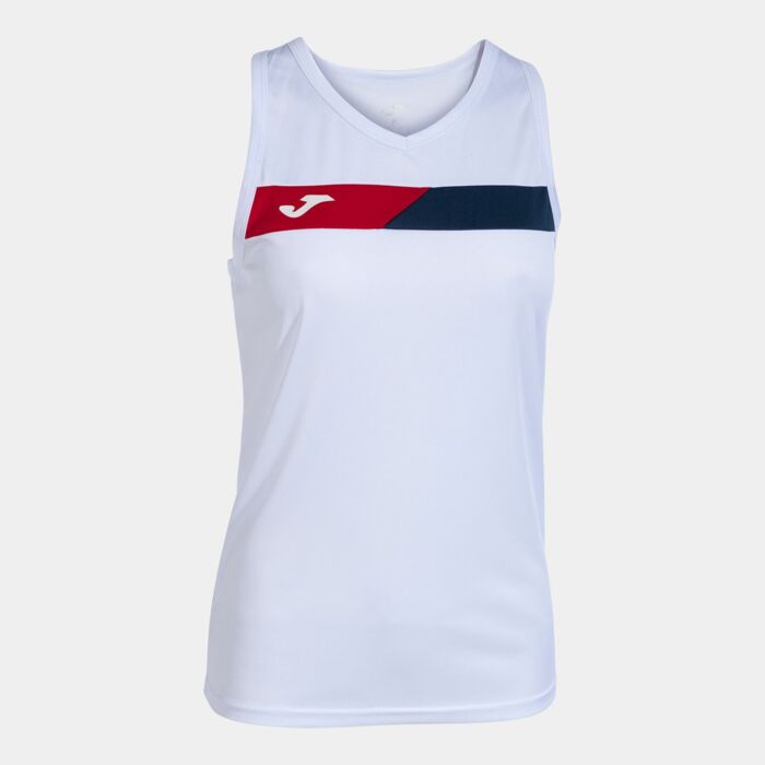 COURT SLEEVELESS SHIRT WHITE RED NAVY Thumbnail