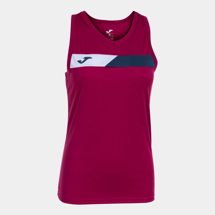 COURT SLEEVELESS SHIRT CRIMSON NAVY WHITE Thumbnail
