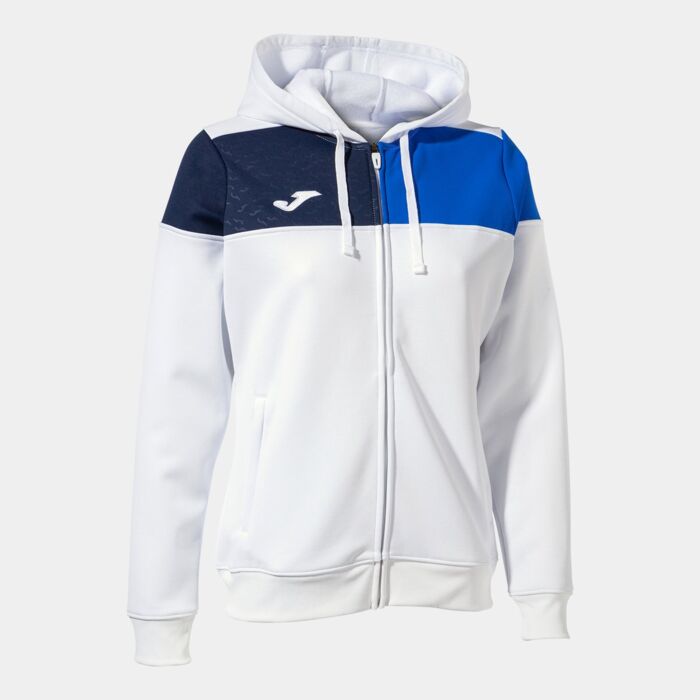 CREW V ZIP-UP HOODIE WHITE ROYAL NAVY Thumbnail