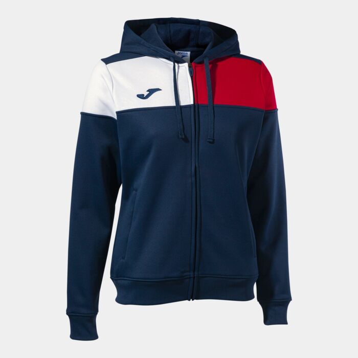 CREW V ZIP-UP HOODIE NAVY RED WHITE Thumbnail